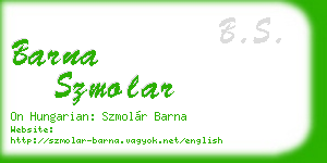barna szmolar business card